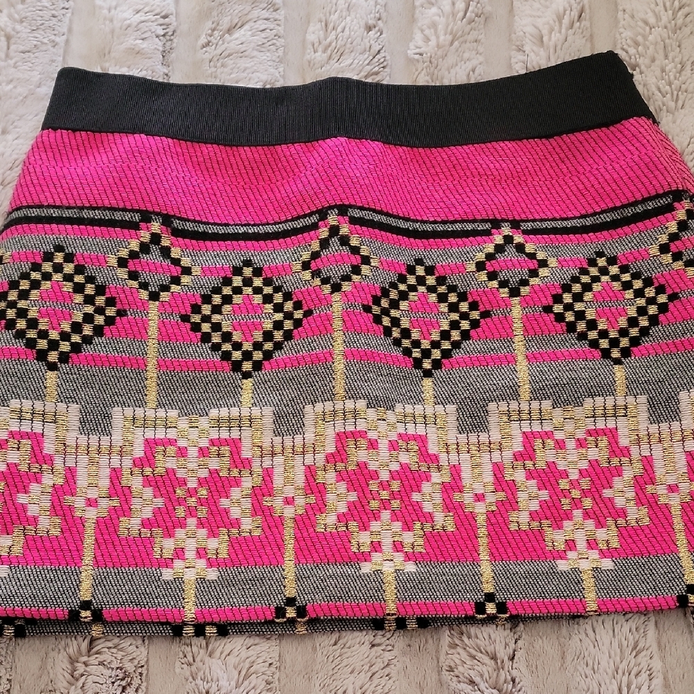 Milly Pink, Black And Gold Miniskirt